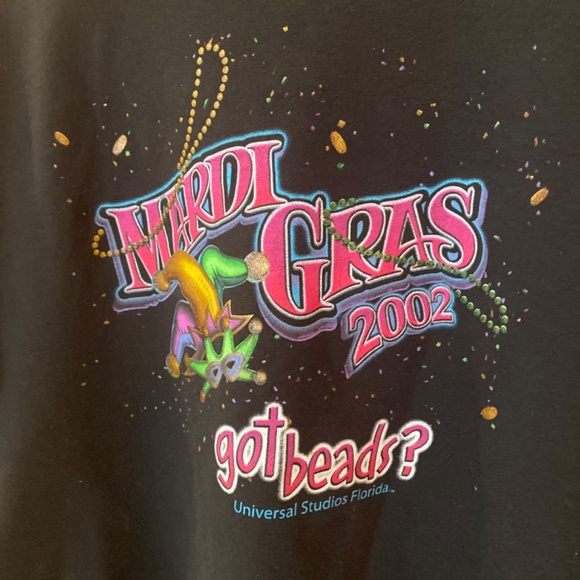 Vintage Universal Studio Mardi Gras 2002 Black Sweatshirt Unisex size Large - Picture 2 of 4